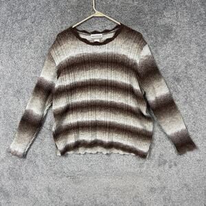 Alfred‎ Dunner Ombre Sweater 1X Plus Cable Knit Cottagecore Soft Girl Cabincore
